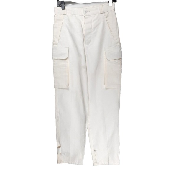 Vintage 1980s Agnes B 3 Rue du Jour Designer White Pants Womens Size 8 France